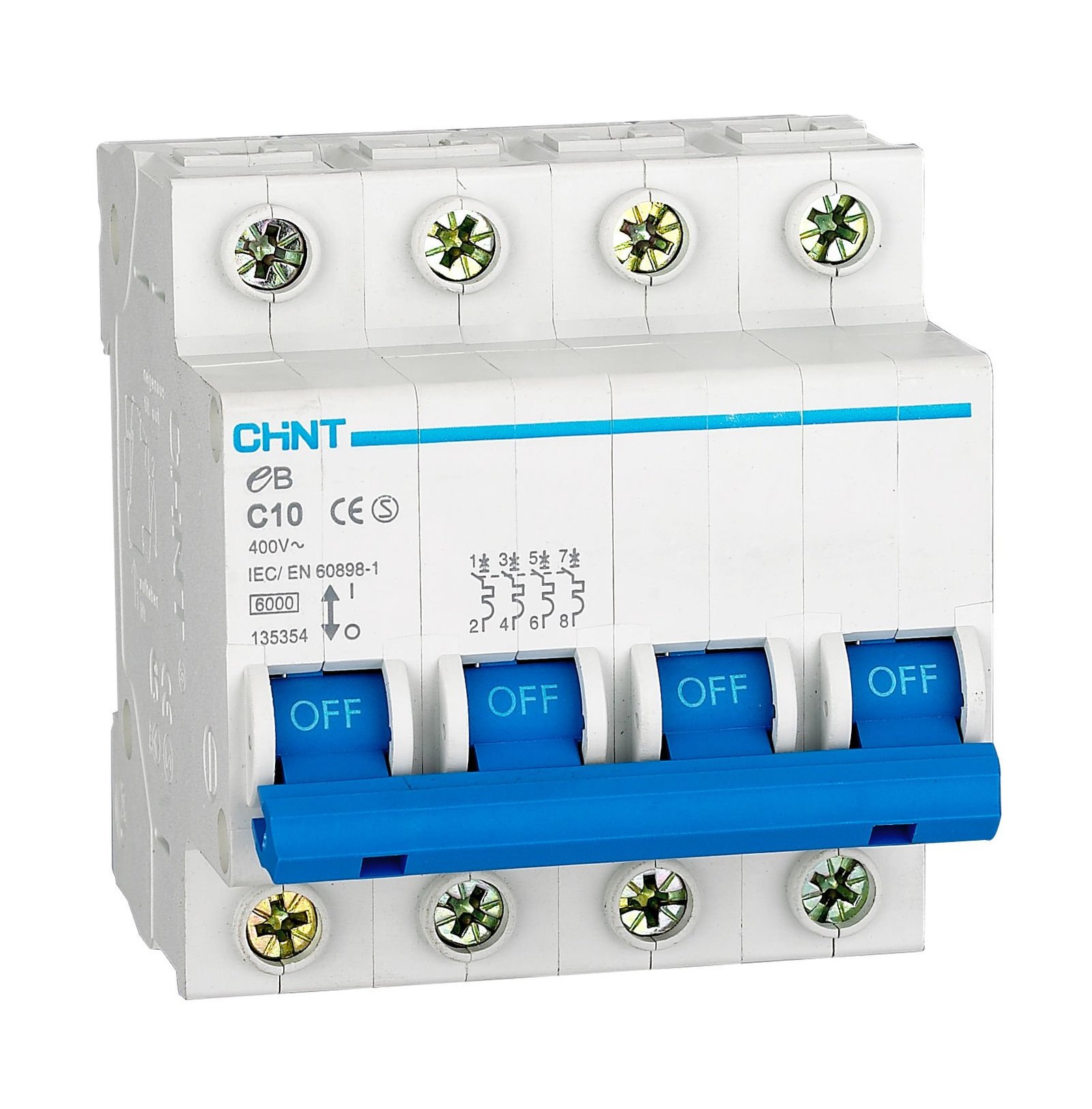 Chint (186522) eB Serisi / 4 Kutuplu 4,5kA / B tipi 4A Otomatik Sigorta