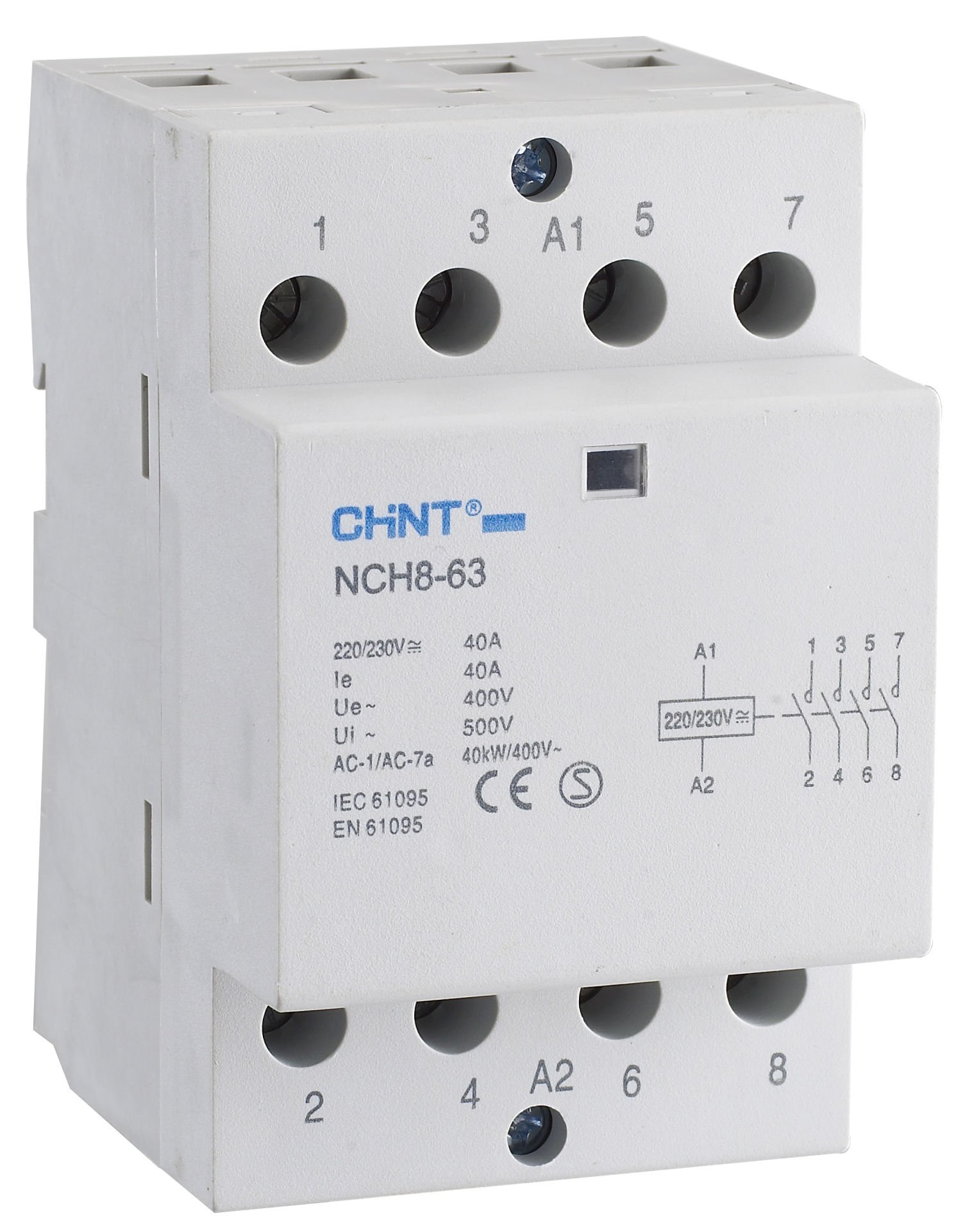 Chint (256089) NCH8 Serisi Sessiz Kontaktör / 4 Kutuplu 25A 4NA, 220/230 V AC Bobinli