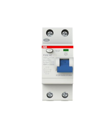 ABB 2CSF202001R1900 F202 AC-100/0.03 (2x100A 30mA Kaçak Akım Koruma Rölesi)