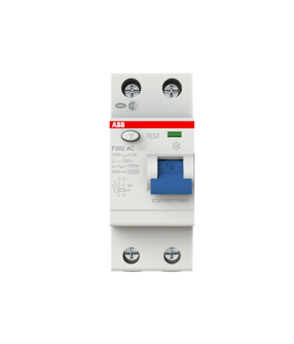 ABB 2CSF202001R3900 F202 AC-100/0.3 (2x100A 300mA Kaçak Akım Koruma Rölesi)