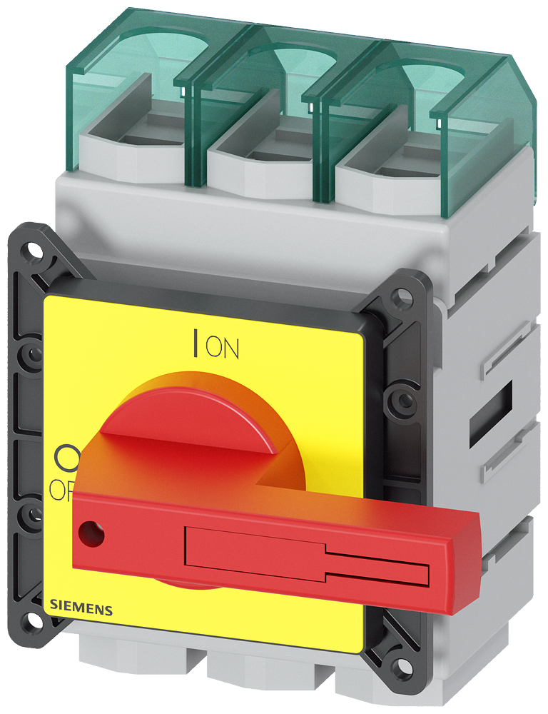 Siemens 3LD2305-0TK13 ACİL STOP ŞALTERLERİ, ÖNDEN TESPİTLİ TAHRİK KOLU SARI/KIRMIZI,  A160  75 KW