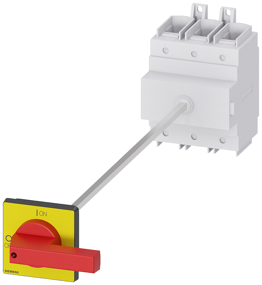 Siemens 3LD2318-0TK13 3LD2 ACİL/STOP ŞALTERİ; Sarı-kırmızı, Dipten Tespitli, Kilitlemeli, Kapı Bağlantılı, 3 ana kontakt, 160A