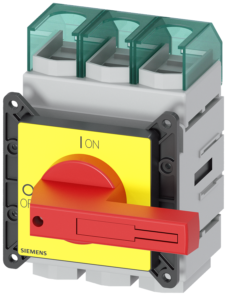 Siemens 3LD2405-0TK13 ACİL STOP ŞALTERLERİ, ÖNDEN TESPİTLİ TAHRİK KOLU SARI/KIRMIZI,  A250  132 KW