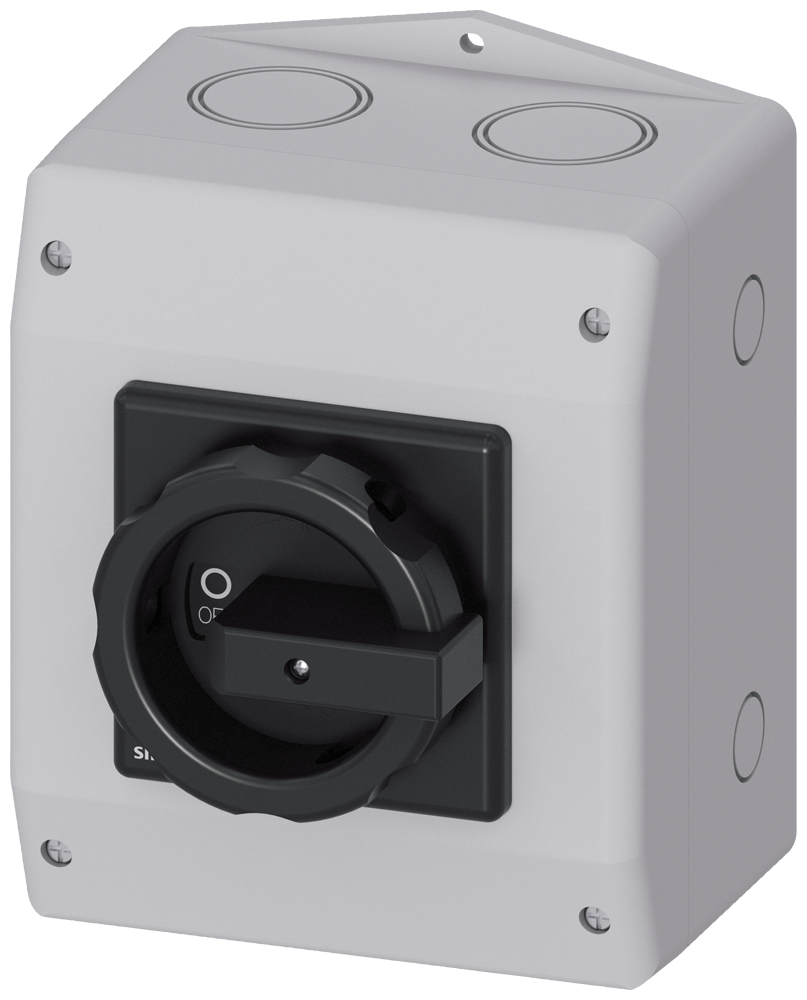 Siemens 3LD2565-0TB51 3LD2 KUTULU TİPLER, IP65, TAHRİK KOLU SİYAH, 63A, 22 KW