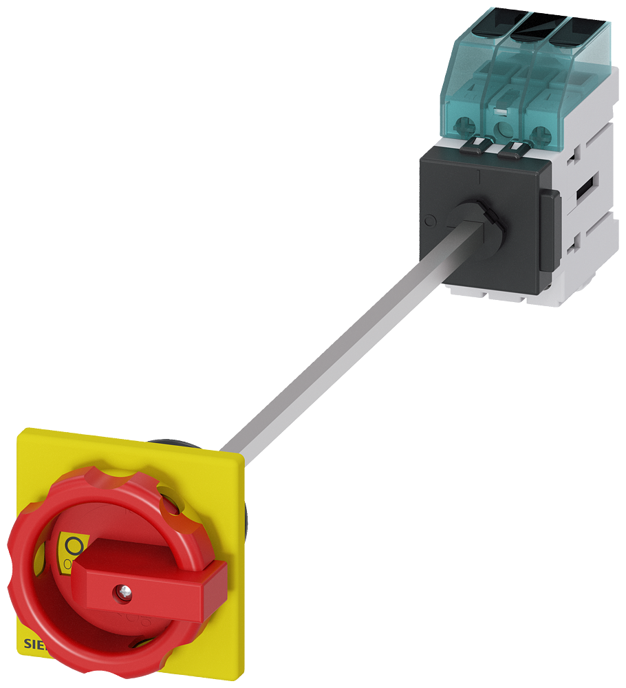 Siemens 3LD3048-0TK53 3LD3 ACİL STOP ŞALTERLERİ, DİPTEN TESPİTLİ TAHRİK KOLU, KİLİTLEMELİ, KAPI BAĞLANTILI, SARI/KIRMIZI 16A  7,5 KW