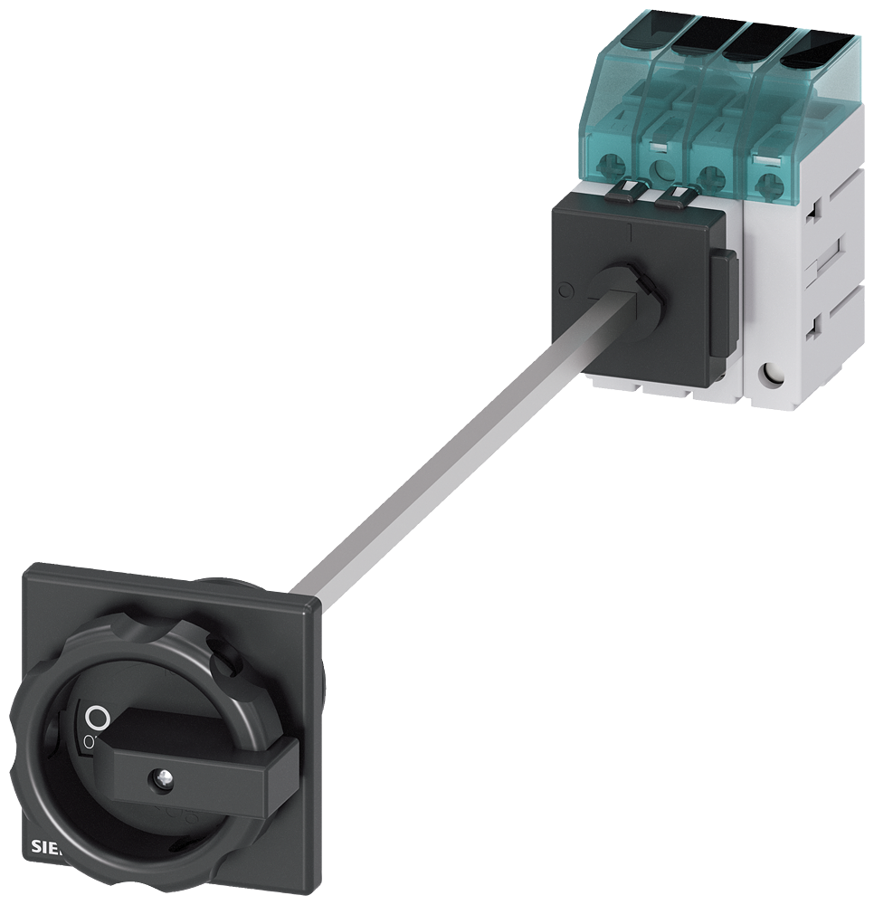 Siemens 3LD3048-0TL51 3LD3 ACİL STOP ŞALTERLERİ, 3 FAZ+NÖTR, DİPTEN TESPİTLİ TAHRİK KOLU, KİLİTLEMELİ, KAPI BAĞLANTILI, SİYAH 16A  7,5 KW