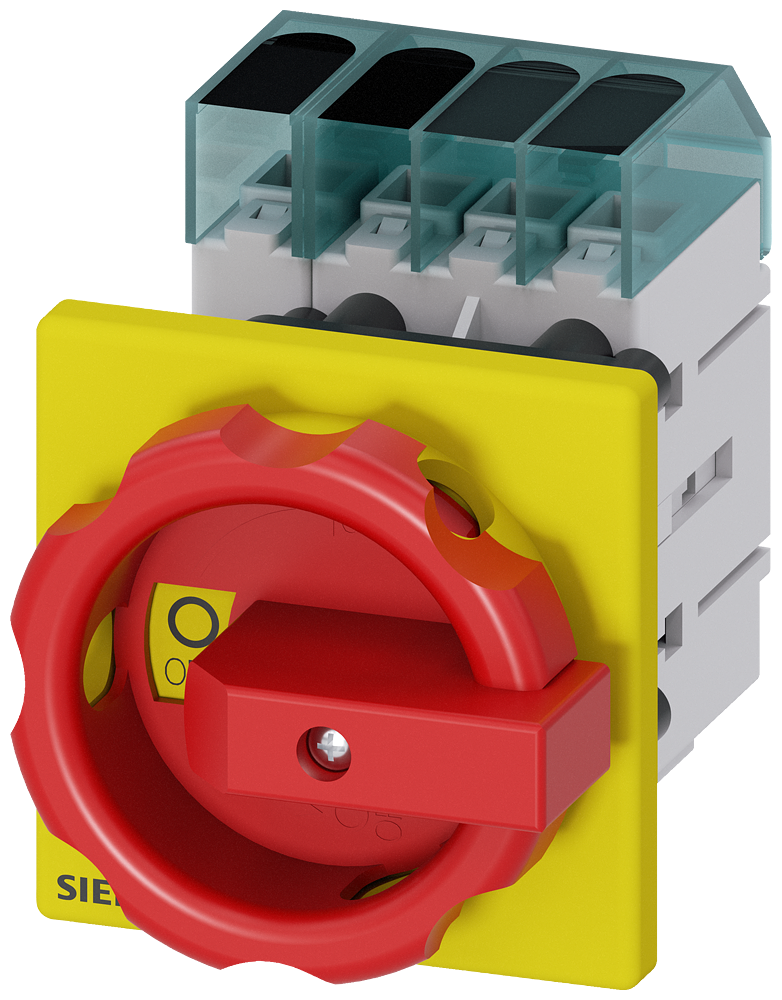 Siemens 3LD3054-0TL53 3LD3 ACİL STOP ŞALTERİ, ÖNDEN TESPİTLİ  SARI/KIRMIZI, SARI/KIRMIZI 16A  7.5 KW 3+N