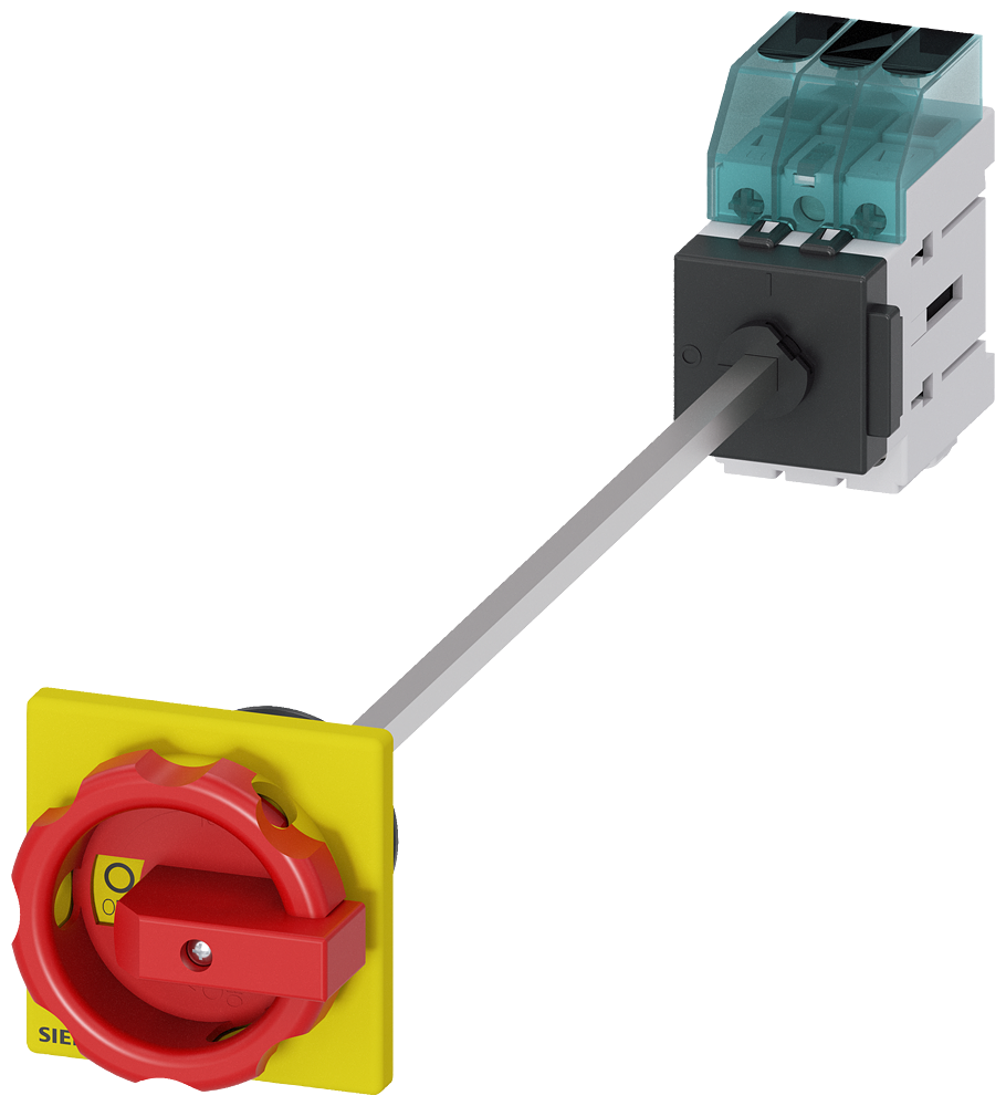 Siemens 3LD3148-0TK53 3LD3 ACİL STOP ŞALTERLERİ, DİPTEN TESPİTLİ TAHRİK KOLU, KİLİTLEMELİ, KAPI BAĞLANTILI, SARI/KIRMIZI 25A  9 KW