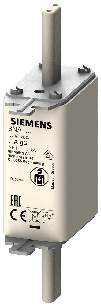 Siemens 3NA3124 STEATİT(SERAMİK) GÖVDELİ NH-BIÇAKLI SİGORTA BUŞONU; 80A; BOY 1; GENİŞLİK 30mm