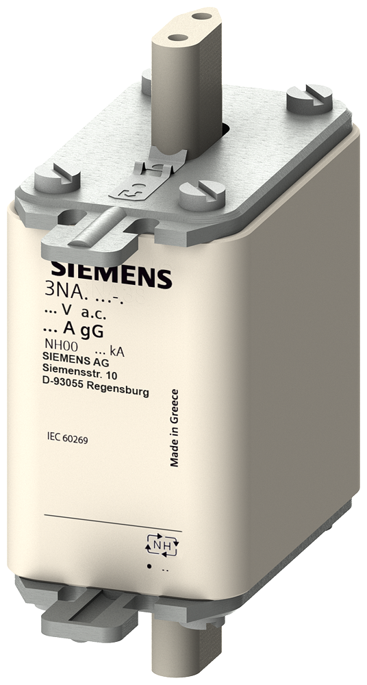 Siemens 3NA3832 STEATİT(SERAMİK) GÖVDELİ NH-BIÇAKLI SİGORTA BUŞONU; 125A; BOY 00; GENİŞLİK 30mm