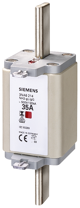 Siemens 3NA6252 STEATİT(SERAMİK) GÖVDELİ NH-BIÇAKLI SİGORTA BUŞONU; 315A; BOY 2; GENİŞLİK 57.8mm; İLAVE ÖN YÜZEY BAYRAK GÖSTERGELİ İZOLE KAPAKLI TİP