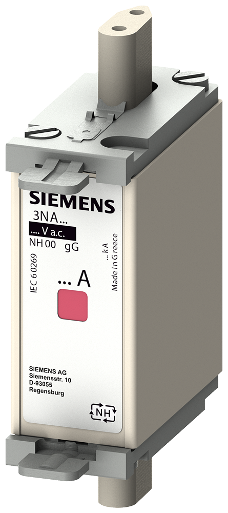 Siemens 3NA6807 STEATİT(SERAMİK) GÖVDELİ NH-BIÇAKLI SİGORTA BUŞONU; 20A; BOY 000; GENİŞLİK 21mm; İLAVE ÖN YÜZEY BAYRAK GÖSTERGELİ İZOLE KAPAKLI TİP