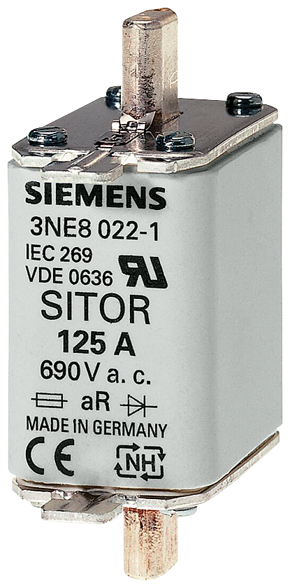Siemens 3NE1022-0 SITOR SİGORTA; 690V AC; gR/gS; 125A; BOY:00