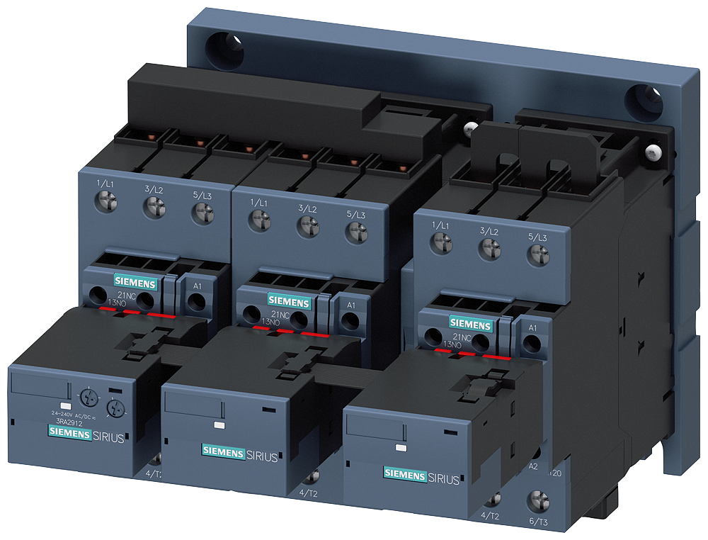 Siemens 3RA2437-8XF32-1AL2 KOMPLE MONTAJLI YILDIZ ÜÇGEN KOMBİNASYONLARI; 55KW; 115A; S2