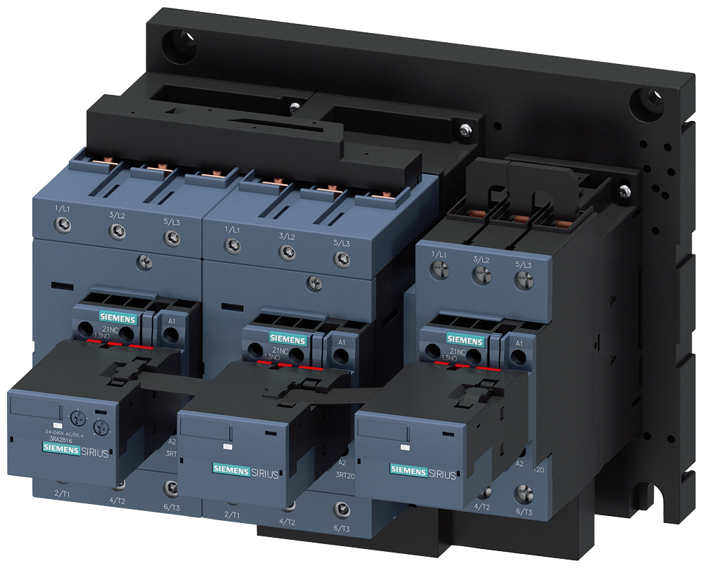 Siemens 3RA2446-8XF32-1AL2 KOMPLE MONTAJLI YILDIZ ÜÇGEN KOMBİNASYONLARI; 90KW; 160A; S3
