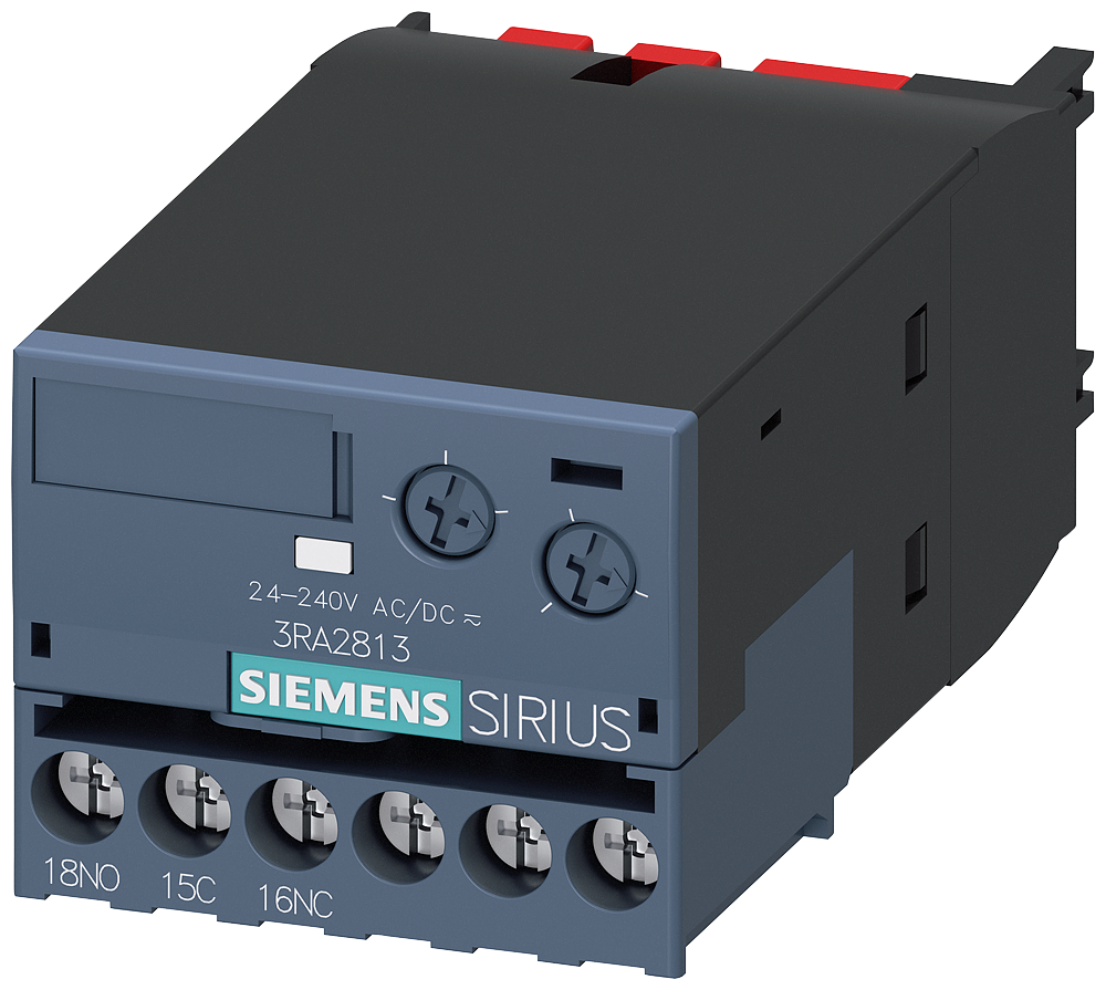 Siemens 3RA2813-1AW10 ELKT. GECİKMELİ YARDIMCI KONTAK BLOĞU; AC/DC 24...240 V, 0,05..100sn.; ÇEKMEDE GECİKMELİ; 1W