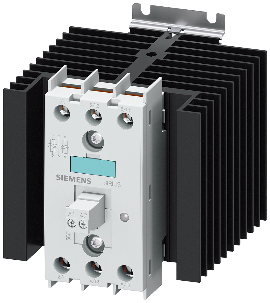 Siemens 3RF2440-1AB45 ÜÇ FAZLI YARI İLETKEN KONTAKTÖRLER SIRIUS SC; İKİ FAZDAN KONTROLLÜ TİPLER; İŞLETME GERİLİMİ 48-600V; KUMANDA GERİLİMİ 24V DC; 40A