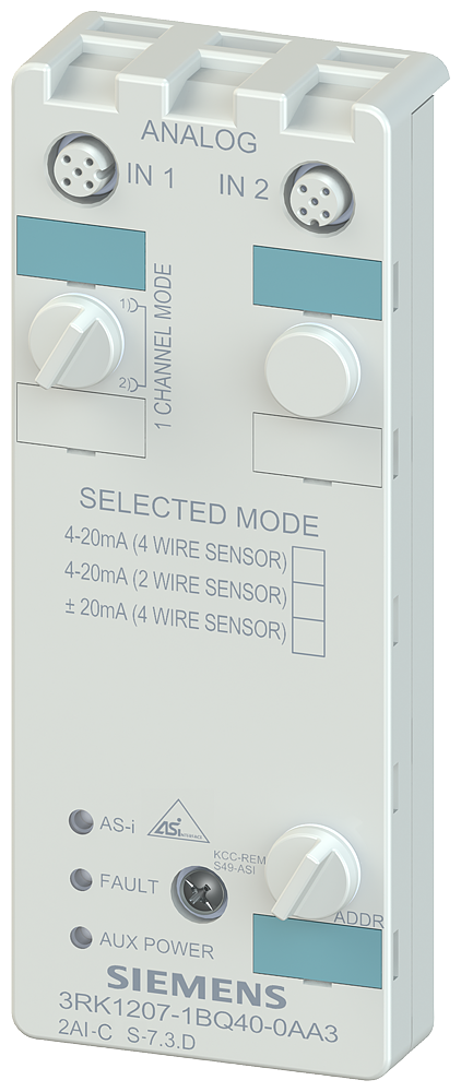 Siemens 3RK1207-1BQ40-0AA3 AS-I K60 Slave 2AI - 4..20 mA / ± 20 mA
