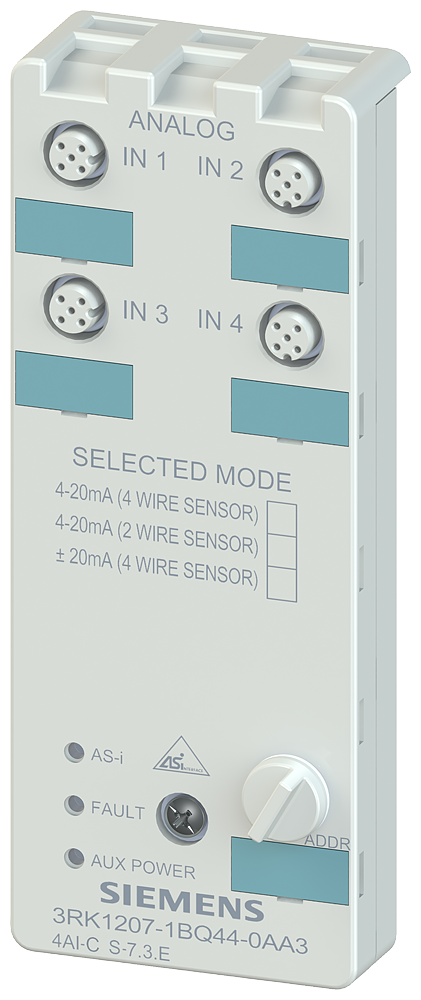 Siemens 3RK1207-1BQ44-0AA3 AS-I K60 Slave 4AI - 4..20 mA / ± 20 mA