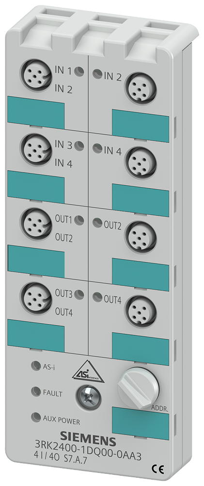 Siemens 3RK2400-1DQ00-0AA3 AS-I K60 Slave 4DI/4DO (2A)