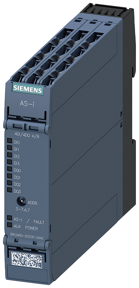 Siemens 3RK2400-2CE00-2AA2 AS-I Pano İçi  Slave Modül,22,5mm, IP 20, 4DI / 4DO 3- Kablolu Bağlantı / Röle Çıkış / Vidalı bağlantı