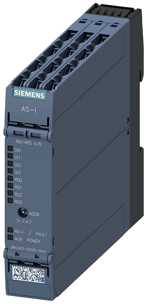 Siemens 3RK2402-2CE00-2AA2 AS-I Pano İçi  Slave Modül, 22,5mm, IP 20, 4DI / 4DO 3- Kablolu Bağlantı / 2A Yarıiletken Çıkış / Vidalı bağlantı