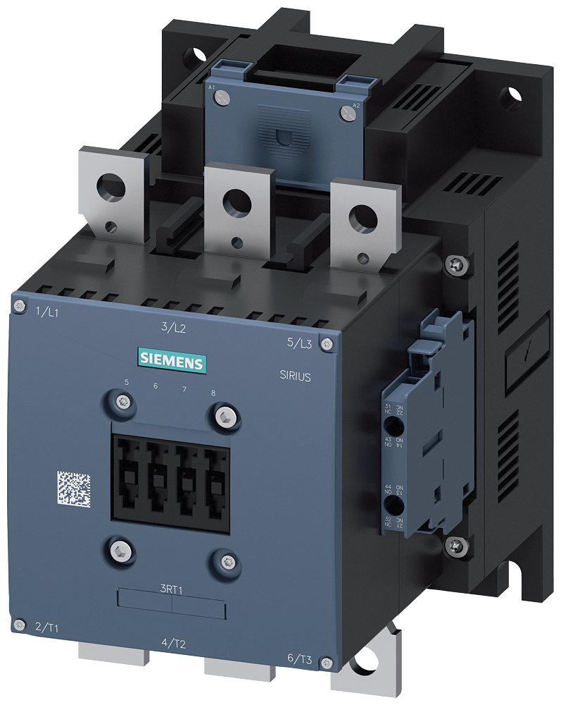 Siemens 3RT1066-6AF36 Güç kontaktörü, AC-3e/AC-3 300 A, 160 kW / 400 V, AC (50-60 Hz) / DC Uc: 110-127 V 3 kutuplu, yardımcı kontaklar 2 NO + 2 NC sürücü: konvansiyonel ana devre: bara kontrolü ve yardımcı devre: vidalı terminal