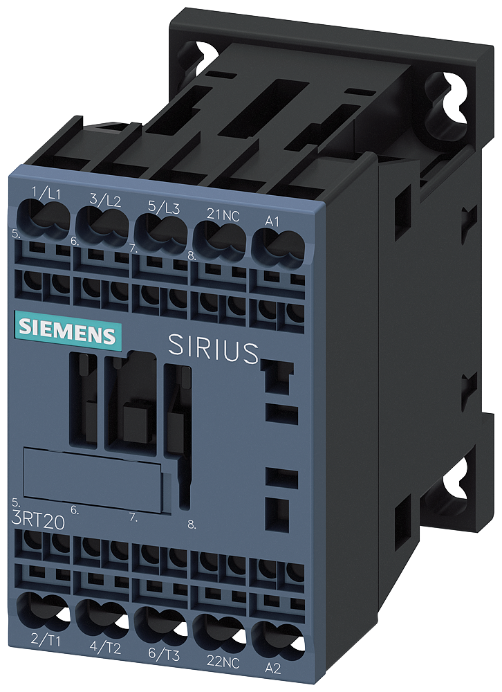 Siemens 3RT2015-2AB02 Güç kontaktörü, AC-3e/AC-3, 7 A, 3 kW / 400 V, 3 kutuplu, 24 V AC, 50/60 Hz, yardımcı kontaklar: 1 NC, yaylı terminal, boyut: S00