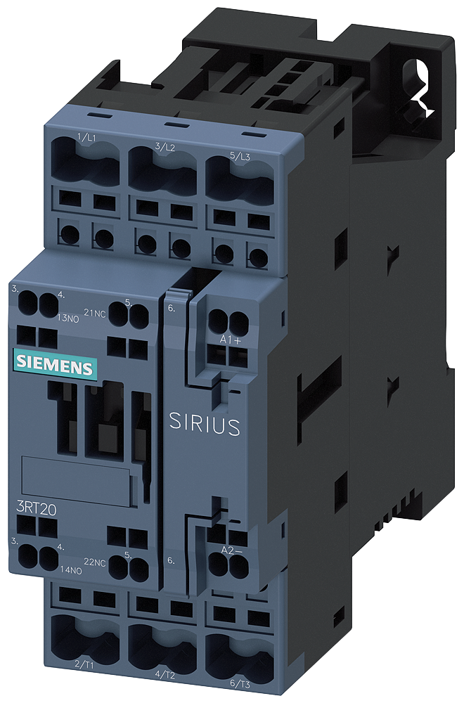 Siemens 3RT2023-2BB40 Güç kontaktörü, AC-3e/AC-3, 9 A, 4 kW / 400 V, 3 kutuplu, 24 V DC, yardımcı kontaklar: 1 NO + 1 NC, yaylı terminal, boyut: S0