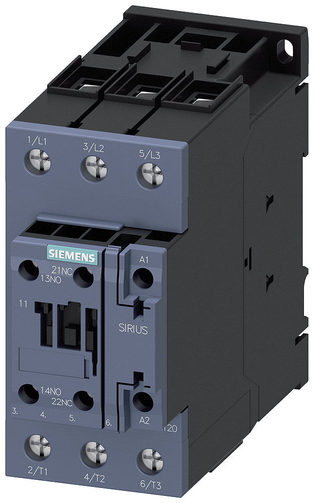 Siemens 3RT2038-1AB00 Güç kontaktörü, AC-3e/AC-3, 80 A, 37 kW / 400 V, 3 kutuplu, 24 V AC, 50 Hz, yardımcı kontaklar: 1 NO + 1 NC, vidalı terminal, boyut: S2