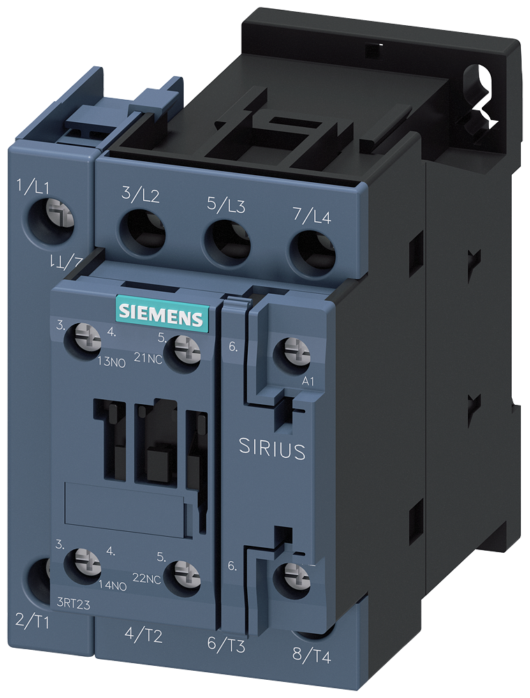 Siemens 3RT2325-1AN20 Kontaktör AC-1, 35 A, 400 V / 40 °C, 4 kutuplu, 220 V AC, 50/60 Hz, yardımcı kontaklar: 1 NO + 1 NC, vidalı terminal, boyut: S0