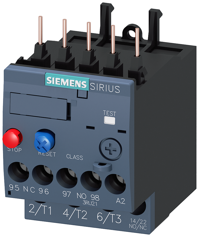 Siemens 3RU2116-0CB0 Termik röle 0,18...0,25 A Termal Motor koruması için Boyut S00, Sınıf 10 Kontaktör montajlı. Ana devre: Vidalı, Yardımcı devre: Vidalı, Manuel-Otomatik-Sıfırlama