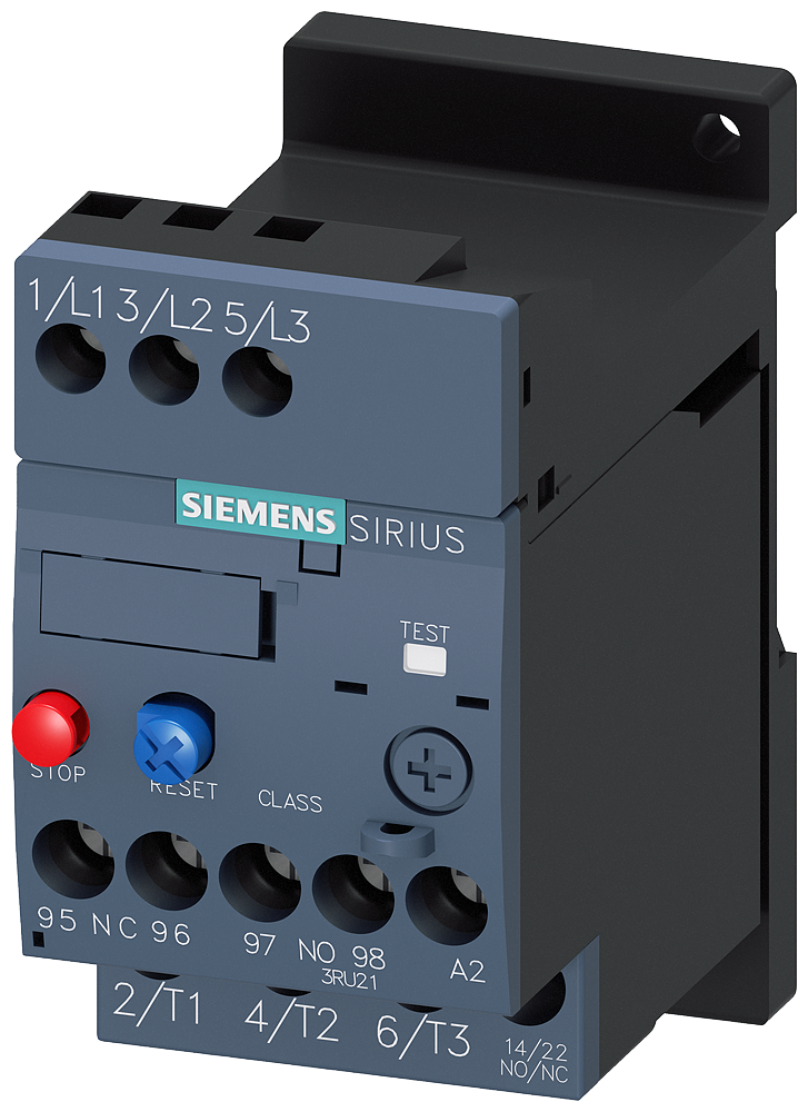 Siemens 3RU2116-1GB1 3RU2 SIRIUS TERMİK RÖLE; FAZ KORUMALI; 1NO+1NC YARDIMCI KONTAKLI 4;5-6;3A;  BOY S00 ( RAYA MONTAJLI )