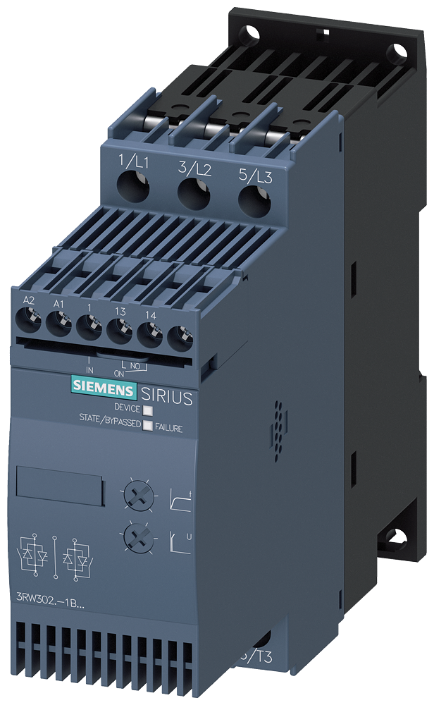 Siemens 3RW3027-1BB14 SIRIUS yumuşak yol verici S0 32 A, 15 kW/400 V,  200-480 V AC, 110-230 V AC/DC Vidalı bağlantı