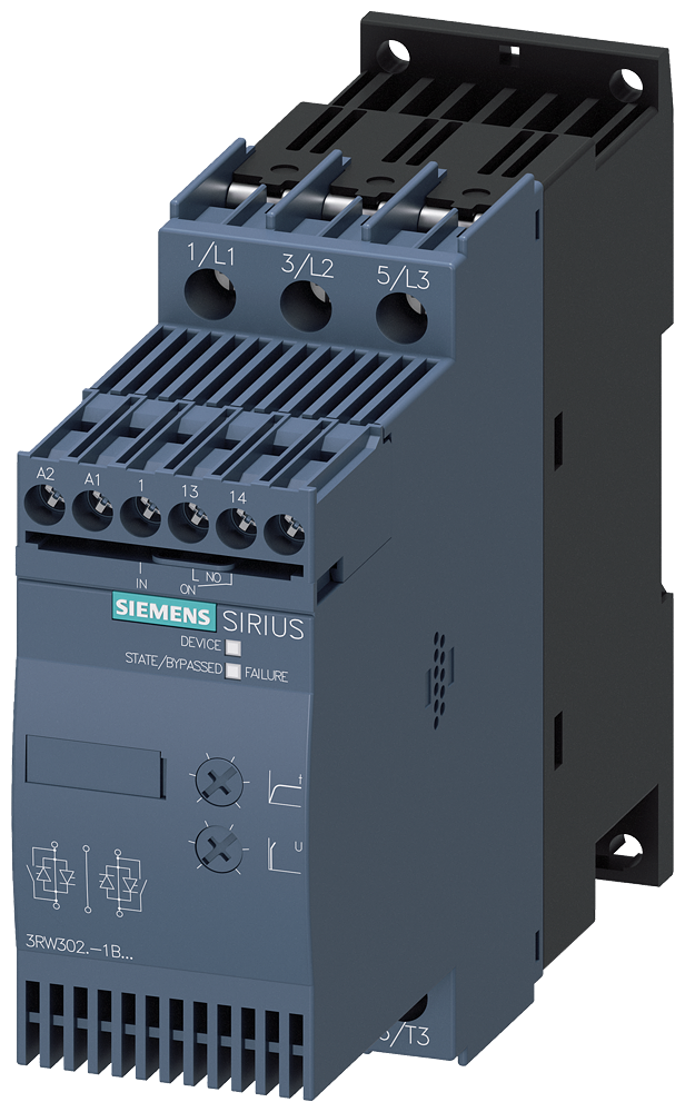 Siemens 3RW3028-1BB04 SIRIUS yumuşak yol verici S0 38 A, 18.5 kW/400 V,  200-480 V AC, 24 V AC/DC Vidalı bağlantı