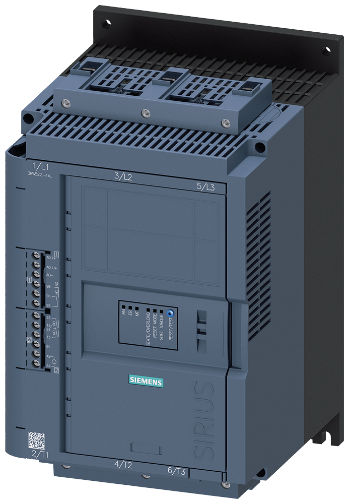 Siemens 3RW5225-1AC14 SIRIUS yumuşak yol verici 200-480 V 63 A, 30kW/400 V, 110-250 V AC vidalı bağlantı, analog çıkışlı