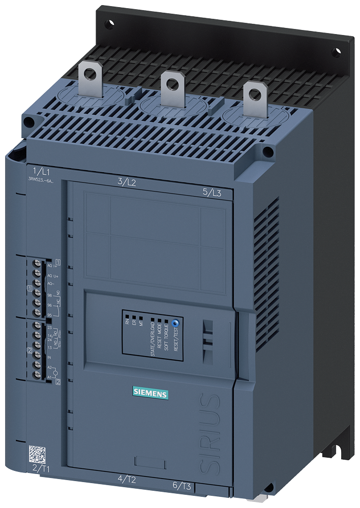 Siemens 3RW5234-6AC14 SIRIUS yumuşak yol verici 200-480 V 113 A, 55kW/400 V, 110-250 V AC vidalı bağlantı, analog çıkışlı
