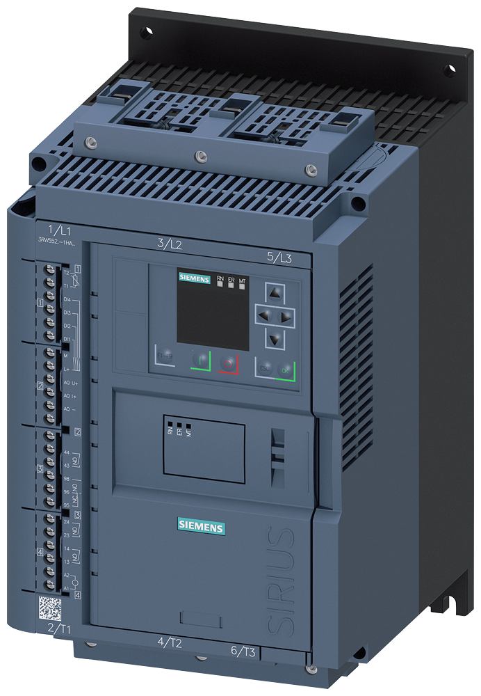 Siemens 3RW5526-1HA14 SIRIUS yumuşak yol verici 200-480 V 77 A, 37kW/400 V, 110-250 V AC vidalı bağlantı, ağır şartlara uygun