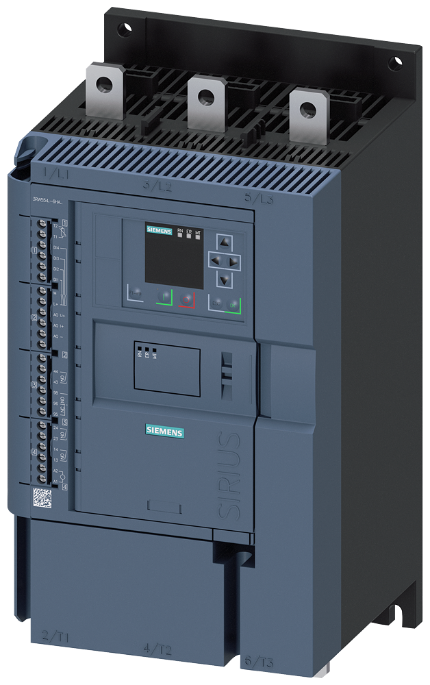 Siemens 3RW5543-6HA14 SIRIUS yumuşak yol verici 200-480 V 210 A, 110kW/400 V, 110-250 V AC vidalı bağlantı, ağır şartlara uygun