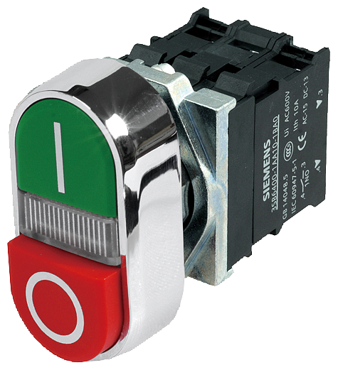 Siemens 3SB6166-0DB20-1CA0 Komple Işıklı Yay Dönüşlü LED’li Butonlar Metal Kırmızı 230 V AC