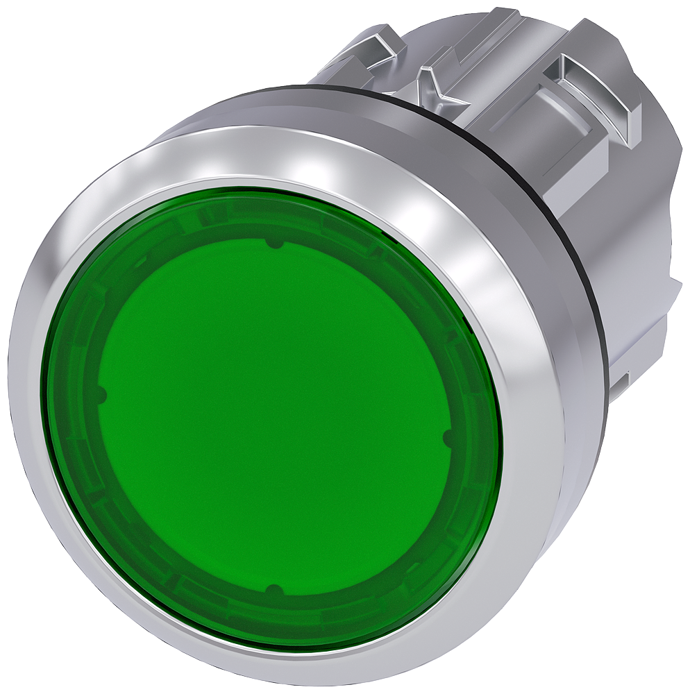 Siemens 3SU1051-0AB40-0AA0 Işıklandırılabilir Yay Dönüşlü Metal Buton Kafası yeşil