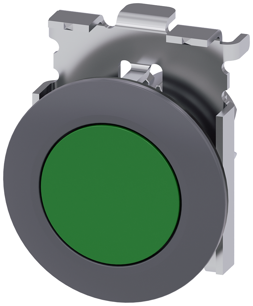 Siemens 3SU1060-0JB40-0AA0 Sirius ACT Mat Metal Yassı Tip Yay Dönüşlü 30 mm Buton Yeşil