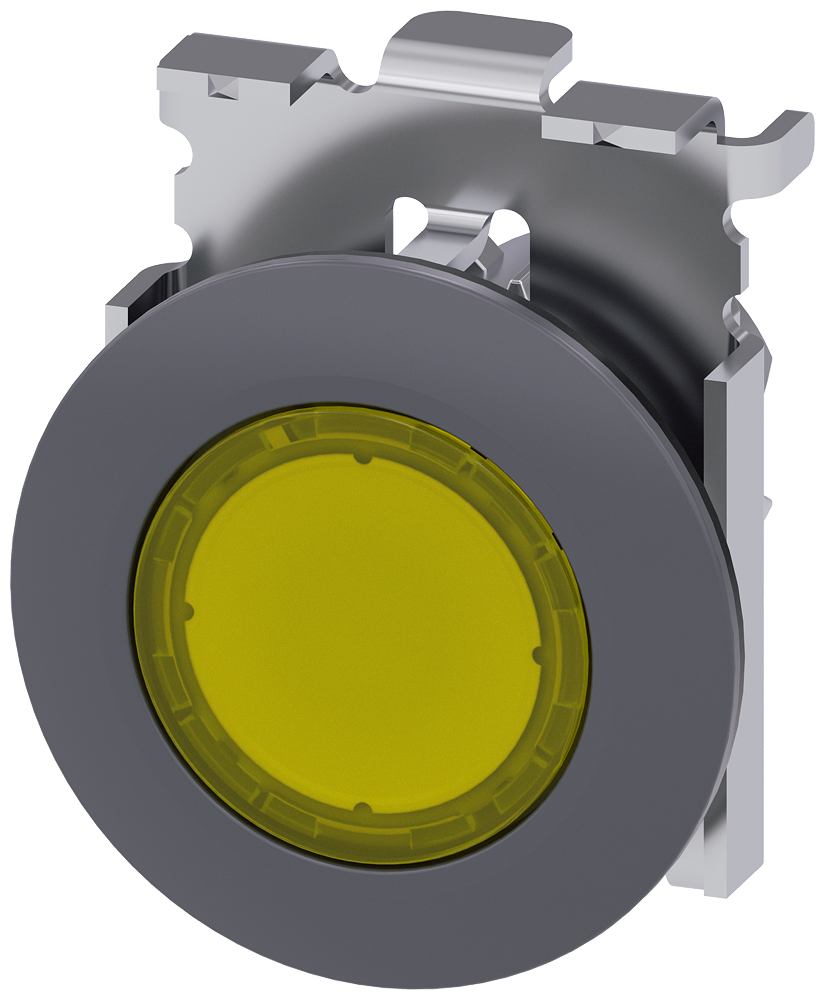 Siemens 3SU1061-0JB30-0AA0 Sirius ACT Mat Metal Yassı Tip Yay Dönüşlü 30 mm Işıklandırılabilir Buton Sarı