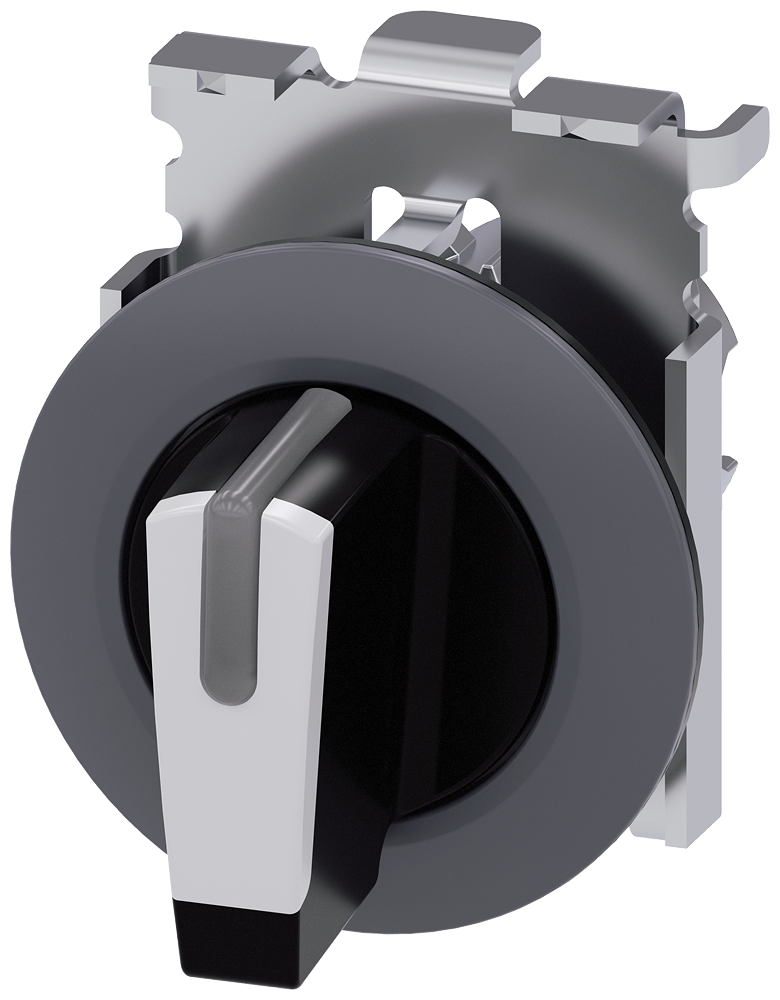 Siemens 3SU1062-2DM60-0AA0 Sirius ACT Mat Metal Yassı Tip 30 mm 1-0-2 pozisyonlu ışıklandırılabilir yay dönüşlü mandal buton beyaz