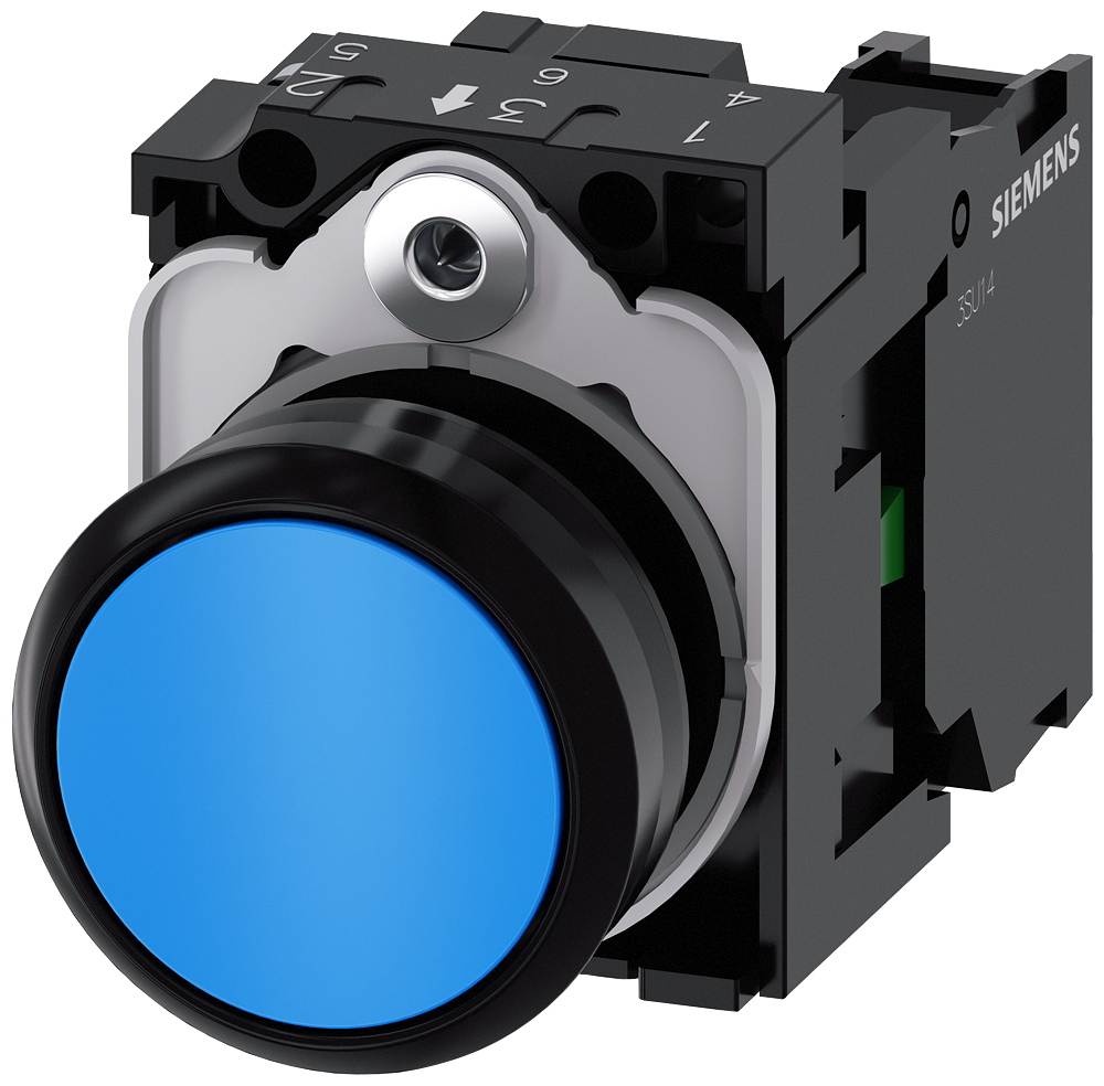Siemens 3SU1100-0AB50-1BA0 Sirius ACT Plastik Mavi Komple Yay dönüşlü Butonlar 1NO