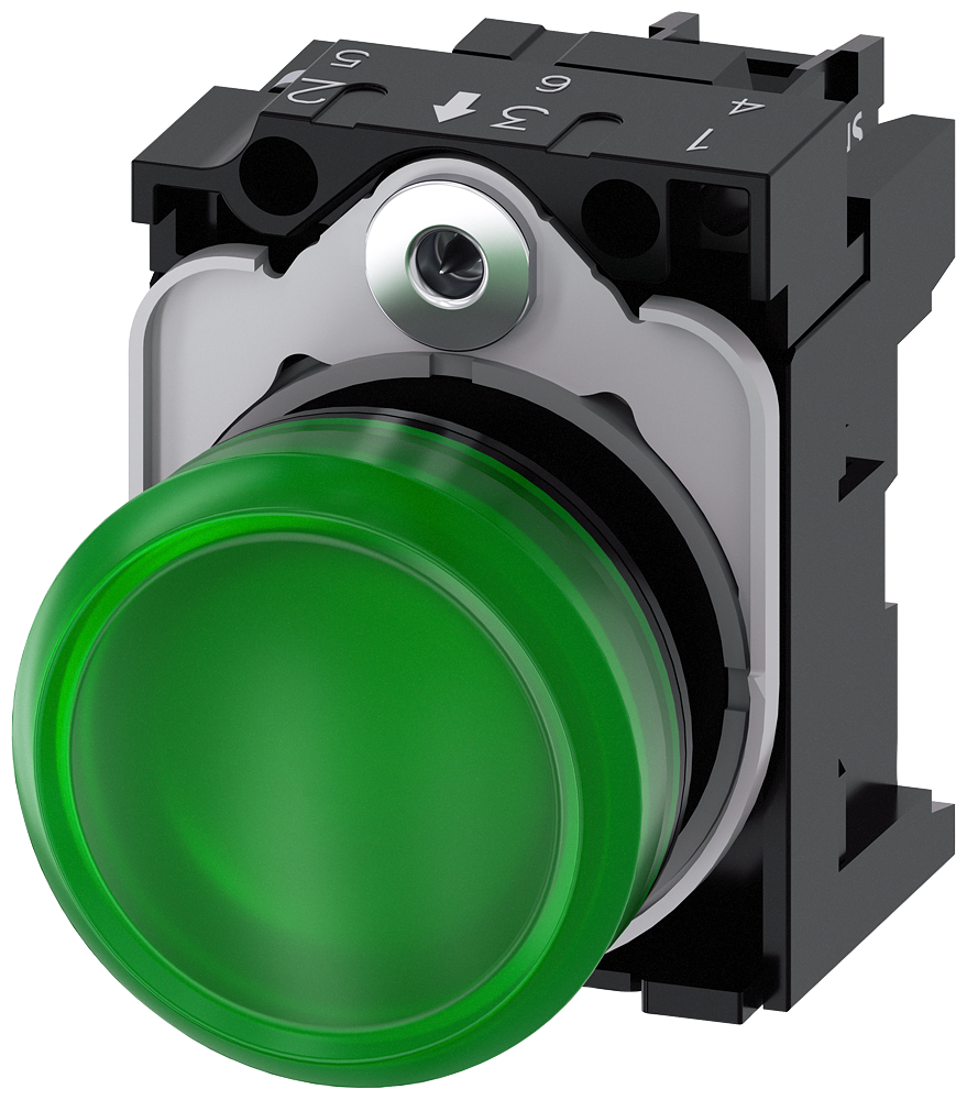Siemens 3SU1102-6AA40-1AA0 Sirius ACT plastik Komple Sinyal Lambalar Yeşil 24 AC/DC