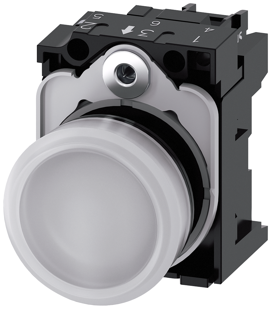 Siemens 3SU1102-6AA60-1AA0 Sirius ACT plastik Komple Sinyal Lambalar Beyaz 24 AC/DC