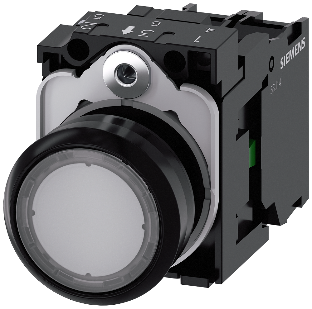 Siemens 3SU1106-0AB70-1BA0 Sirius ACT Plastik Renksiz Komple ışıklı Yay Dönüşlü Butonlar 230 AC 1NO