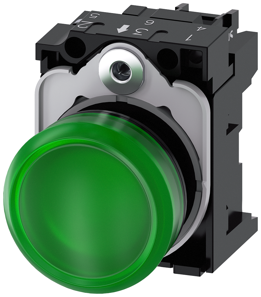 Siemens 3SU1106-6AA40-1AA0 Sirius ACT plastik Komple Sinyal Lambalar Yeşil 230 AC