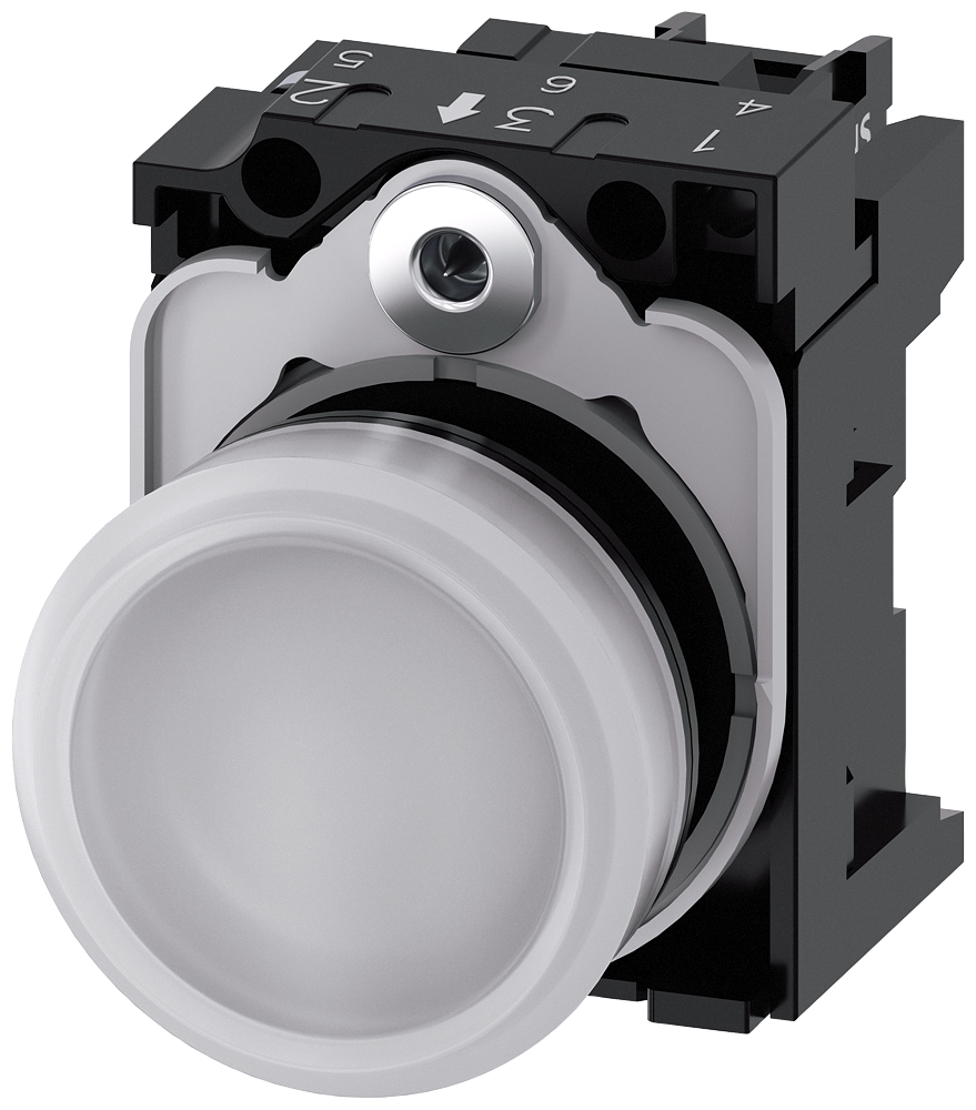 Siemens 3SU1106-6AA60-1AA0 Sirius ACT plastik Komple Sinyal Lambalar Beyaz 230 AC